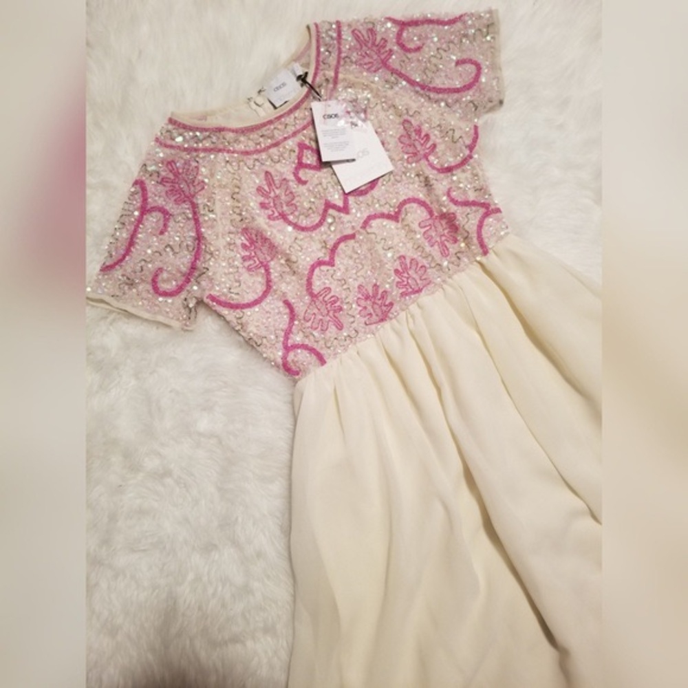 New ASOS maternity sequin cream dress